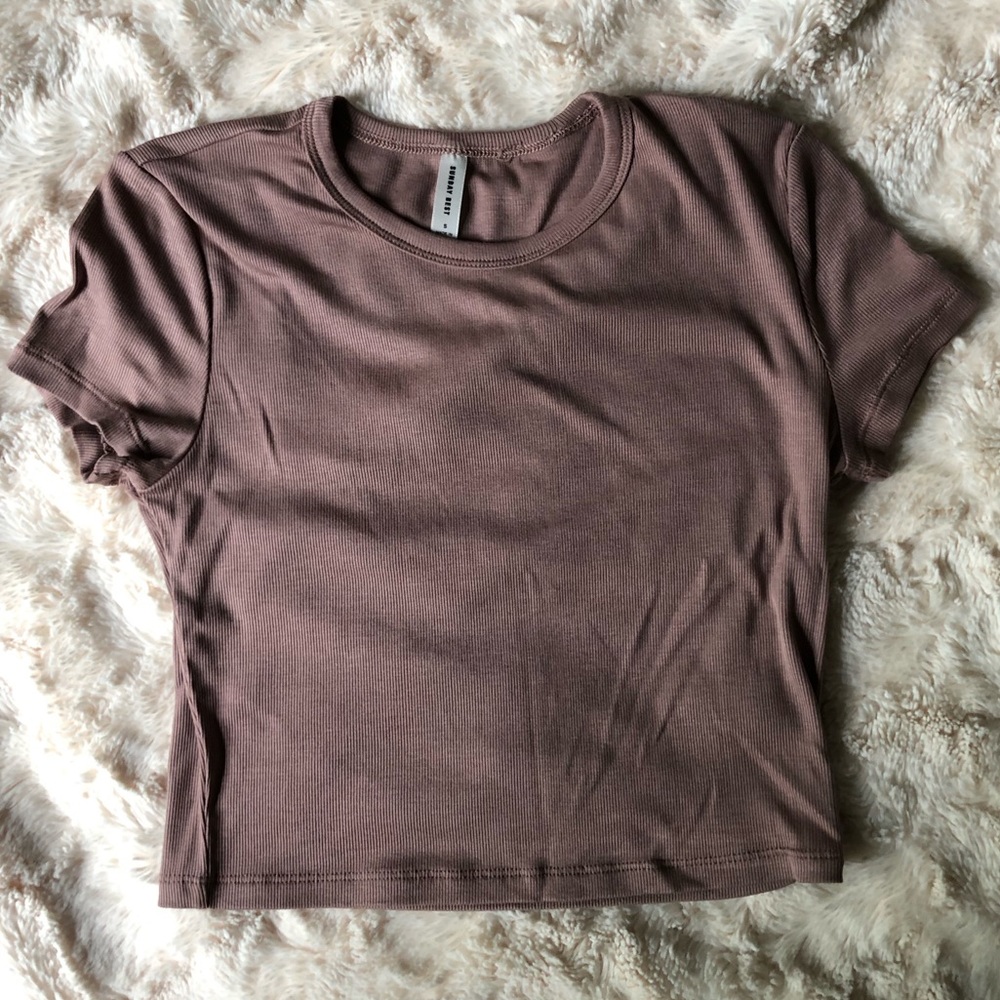 Sunday Best Cropped Ribbed T-shirt